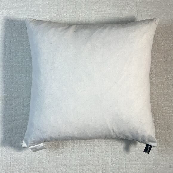 Rodeo Home feather down accent pillow white and gray embroidered square 18x18 - Picture 6 of 8